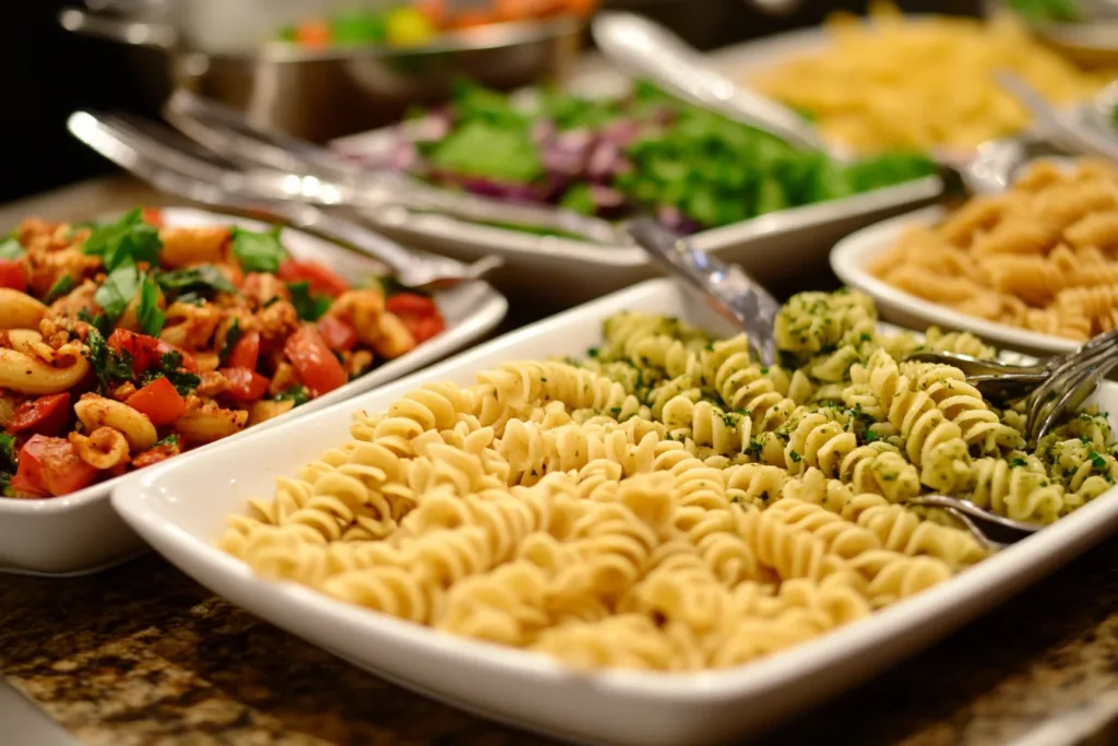 Showcase variations like Cajun pasta, vegetarian alternatives, and baked pasta plated beautifully