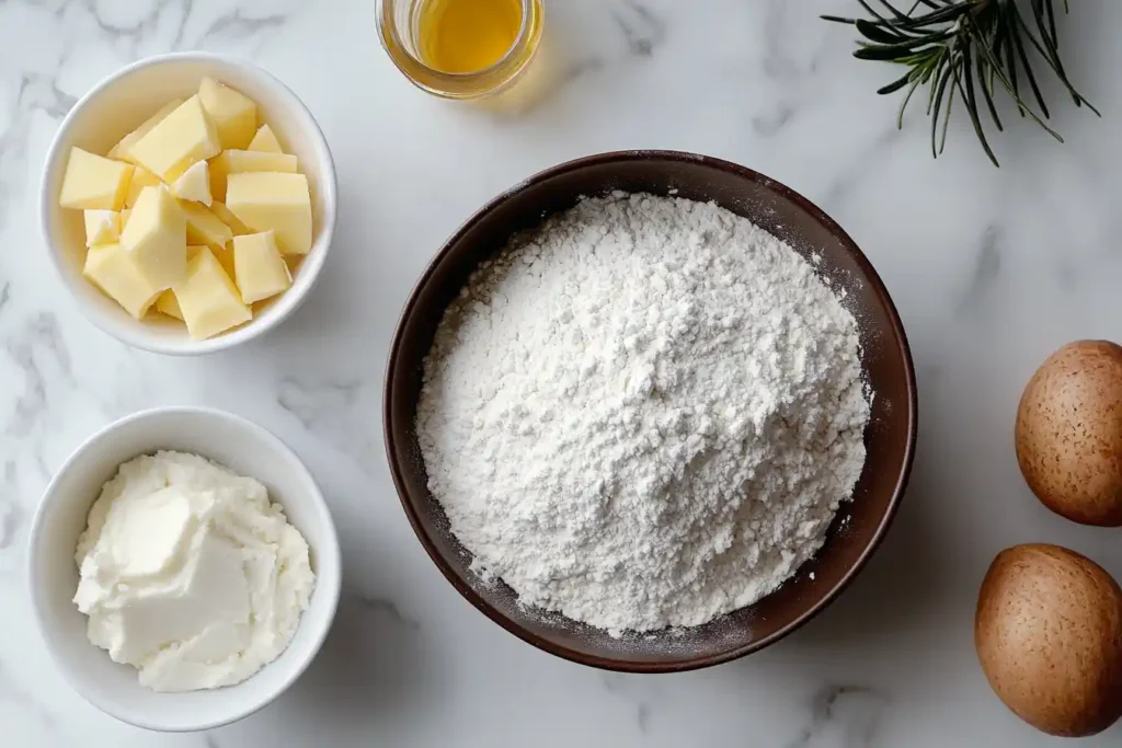 A table displaying ingredient substitutes, such as almond flour and white flour, with accompanying nutritional benefits.