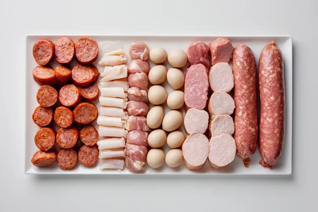 A detailed infographic illustrating the nutritional breakdown of turkey sausage, including calories, fat, protein, and sodium content.