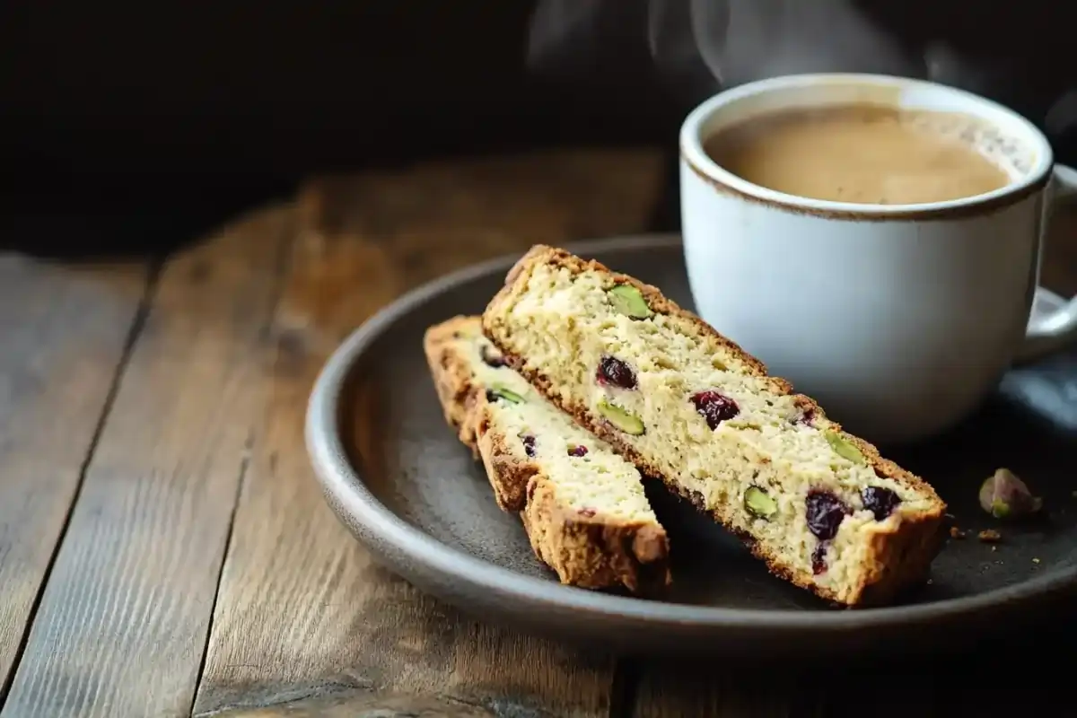 Biscotti and coffee—rustic perfection for a cozy moment.