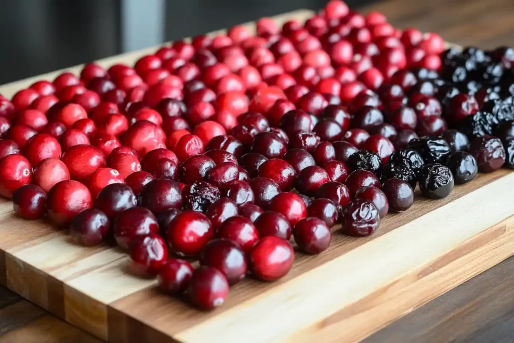 Fresh, dried, and candied cranberries—nature's jewels in every form.