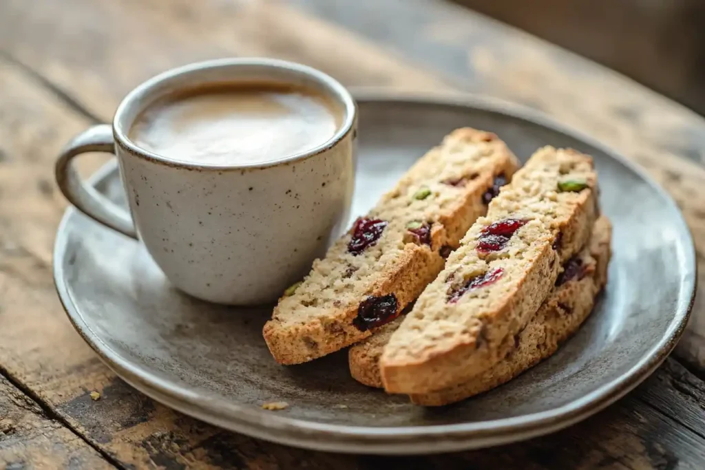 Biscotti and coffee—rustic perfection for a cozy moment.